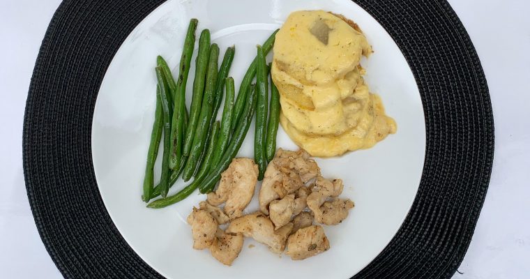 Chicken with Scalloped Potatoes & Green Beans